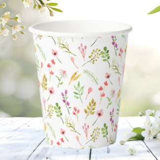 Elegante Rustieke Bloementuin Baby Shower Papieren Bekers