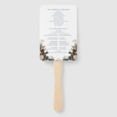 Elegante rustieke bloemige pinecones bruiloft prog handwaaier (Achterkant)