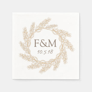 Elegante rustieke boerderij tarwe krans servet