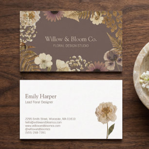 Elegante Rustieke Boho Botanische Wilde Bloem Bloe Visitekaartje