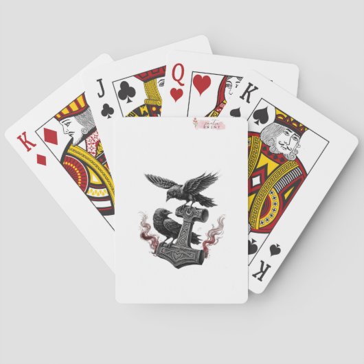 Elegante rustieke Boho bruiloft Custom Photo Moder Pokerkaarten (Achterkant)