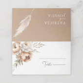 Elegante Rustieke Boho Gevouwen Trouwplaatskaart (Buitenkant ongevouwen)