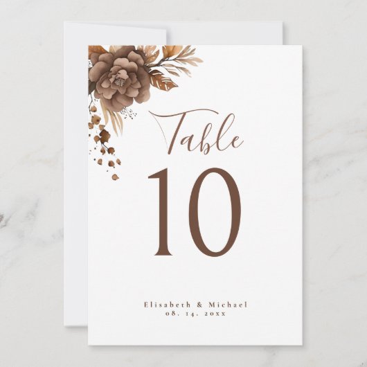 Elegante rustieke Boho terracotta tafel nummer Kaa (Voorkant)