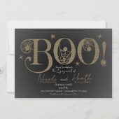 Elegante Rustieke BOO Magische Halloween Verloofri Kaart (Voorkant)