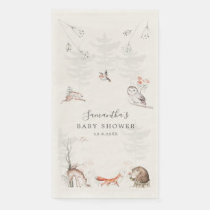 Elegante Rustieke Bosdieren Baby Shower Servet