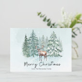 Elegante Rustieke Boslandschap Herten Feestdagenkaart (Staand voorkant)