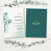 Elegante rustieke botanische eucalyptus verlaat br kaart