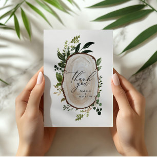 Elegante Rustieke Botanische Groene Dank Je chic Bedankkaart
