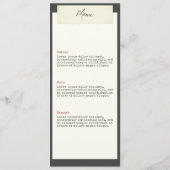 Elegante rustieke bruiloft menu met foto (Achterkant)