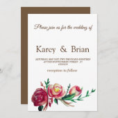 Elegante rustieke bruiloft uitnodiging Kaart (Voorkant / Achterkant)