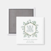 Elegante Rustieke Eucalyptus Bruiloft Save the Dat Magneet (Voorkant / Achterkant)