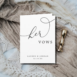 Elegante rustieke foto bruiloft haar geloften kaart