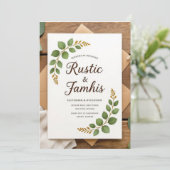 Elegante rustieke groen bruiloft uitnodiging (Staand voorkant)