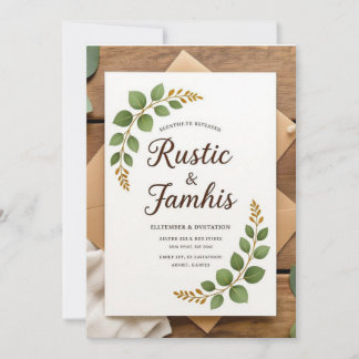 Elegante rustieke groen bruiloft uitnodiging