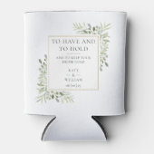 Elegante Rustieke Groene Beplanting Bruiloft Blikjeskoeler (Voorkant)