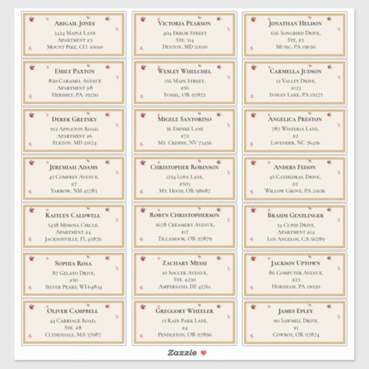 Elegante rustieke Herfst Beige bruiloft gastadres Sticker (Vel)