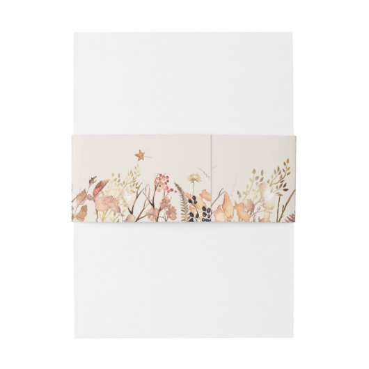 Elegante rustieke Herfst Beige bruiloft Monogram Uitnodigingen Wikkel (Achterkant Voorbeeld)