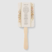 Elegante rustieke Herfst Beige bruiloft programma Handwaaier (Achterkant)