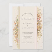 Elegante rustieke Herfst beige verlovingsfeest Kaart (Voorkant)