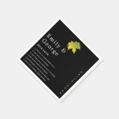 Elegante rustieke herfst bladeren zwart-wit bruilo servet (Hoek)