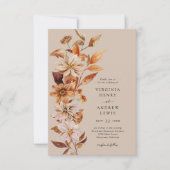Elegante Rustieke Herfst Huwelijksuitnodiging Kaart (Voorkant)