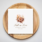 Elegante rustieke Herfst in liefde kalligrafie bru Servet