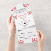 Elegante rustieke Herfst rode bladeren Boho herfst All In One Uitnodiging (Afscheurbaar)