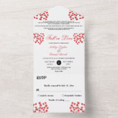 Elegante rustieke Herfst rode bladeren Boho herfst All In One Uitnodiging (Binnen)