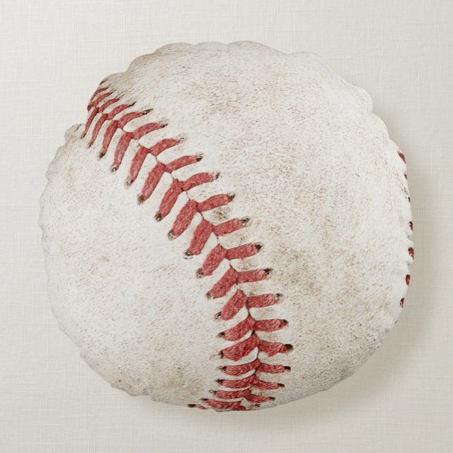 Elegante rustieke illustratie Baseball speler Mode Rond Kussen (Voorkant)