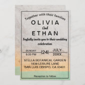 Elegante rustieke kleurrijke Abstracte bruiloft Kaart (Voorkant / Achterkant)