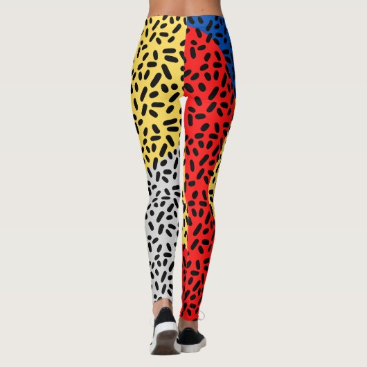 Elegante rustieke kleurrijke Stippen Leggings (Achterkant)