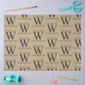 Elegante rustieke kraft monogrammed naam tissuepapier (Craft)