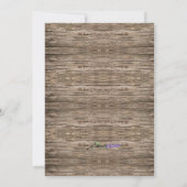 Elegante rustieke lavendel boho bruiloft uitnodigi kaart (Achterkant)