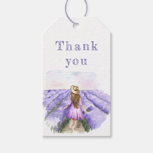 Elegante Rustieke Lavendel Provence Bloemen Lilac Cadeaulabel (Voorkant)