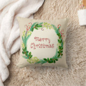 Elegante Rustieke Moderne Groen Taupe Prettig Kers Kussen (Deken)