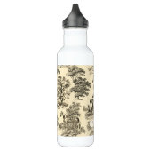 Elegante rustieke paarden Bomen Beige Tan Toile Waterfles (Links)