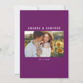 Elegante rustieke Paarse blos bloemenbruiloft Save The Date (Achterkant)