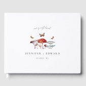 Elegante rustieke paddenstoel bruiloft gastenboek (Voorkant)