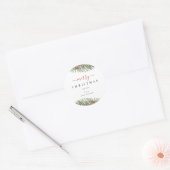 Elegante Rustieke Pijnboom Kerst  Ronde Sticker (Envelop)
