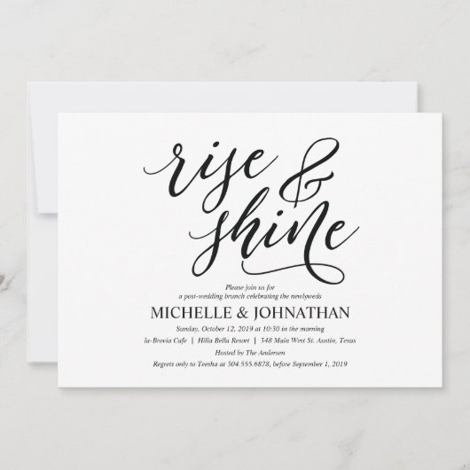 Elegante Rustieke Post Wedding Brunch Invitation K Kaart (Voorkant)