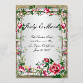 Elegante rustieke rode rozen bruiloft menu Kaart (Voorkant)