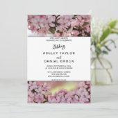 Elegante Rustieke Roze Bloemen Zomer Bloemen Huwel Kaart (Staand voorkant)