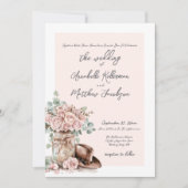 Elegante rustieke Rozen land Westerne bruiloft Kaart (Voorkant)