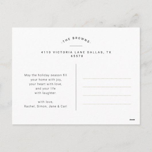 Elegante & Rustieke String Lights Lijst Aangepaste Feestdagenkaart (Achterkant)