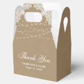 Elegante rustieke string verlichting kraft papier  bedankdoosjes (Geopend)