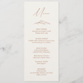 Elegante rustieke terracotta bloemenbruiloft menu (Voorkant)