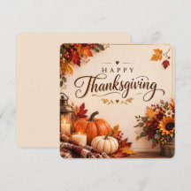 Elegante Rustieke Thanksgiving Décor Kaart