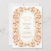 Elegante rustieke val verlaat Boho bruiloft Save The Date (Voorkant)