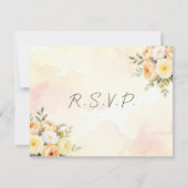Elegante rustieke Waterverf bloemenbruiloft RSVP Kaartje (Achterkant)