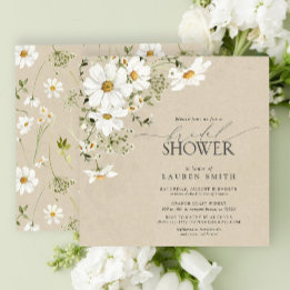 Elegante rustieke Waterverf Daisy Vrijgezellenfees Kaart
